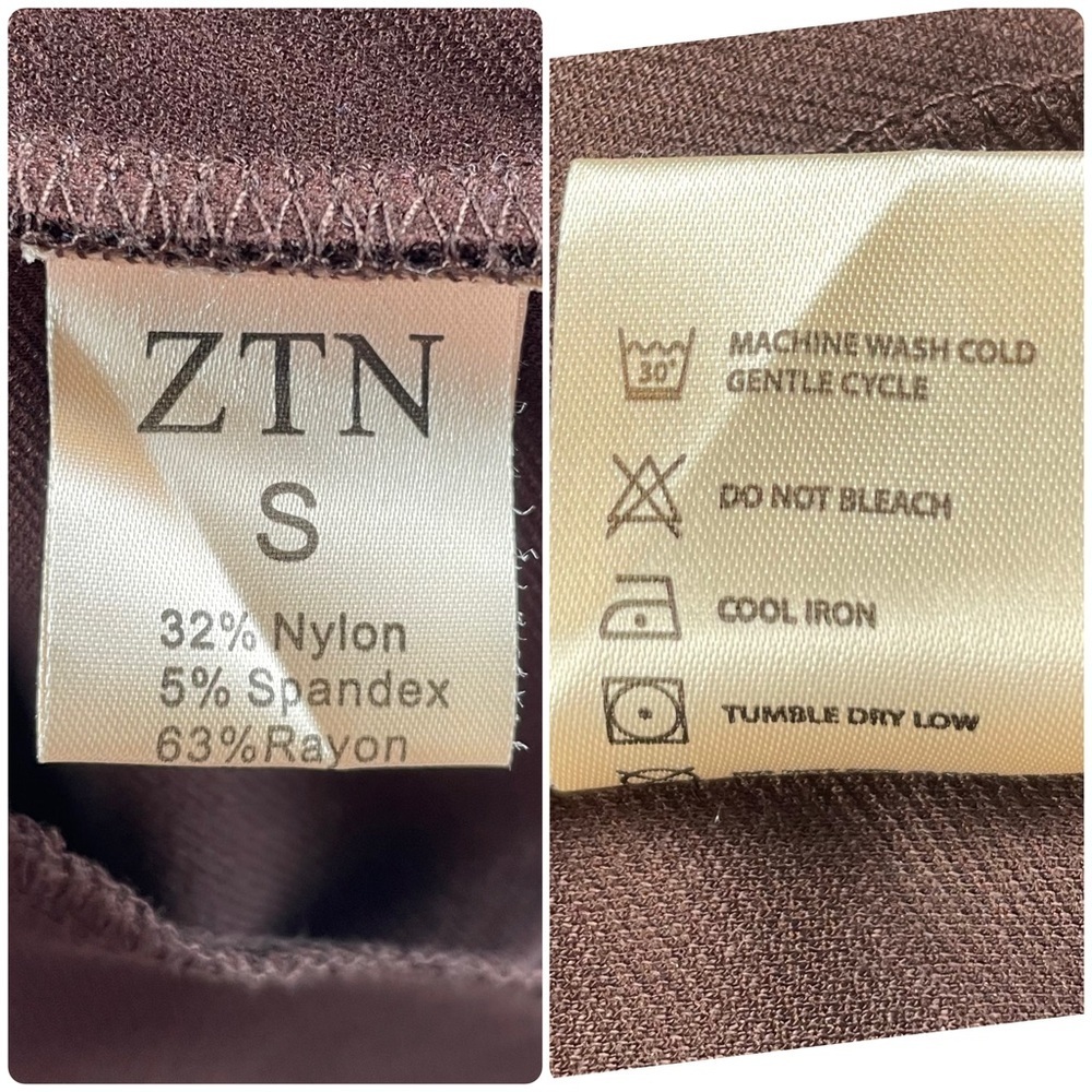ZTN Stretchy Dress Pants Trousers Womens S Brown Straight Slacks Business Office - Picture 16 of 16